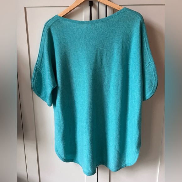 KINROSS turquoise cashmere sweater L - Picture 4 of 6